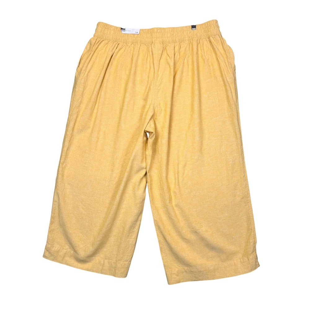 Linen Wide Leg Cropped Pants "Mango Mojito" Plus Sz18 Quiet Luxury Cottagecore - Picture 3 of 10